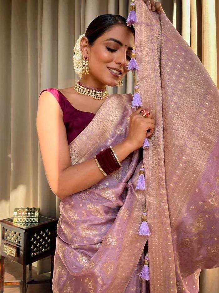 Party look in silk saree shop